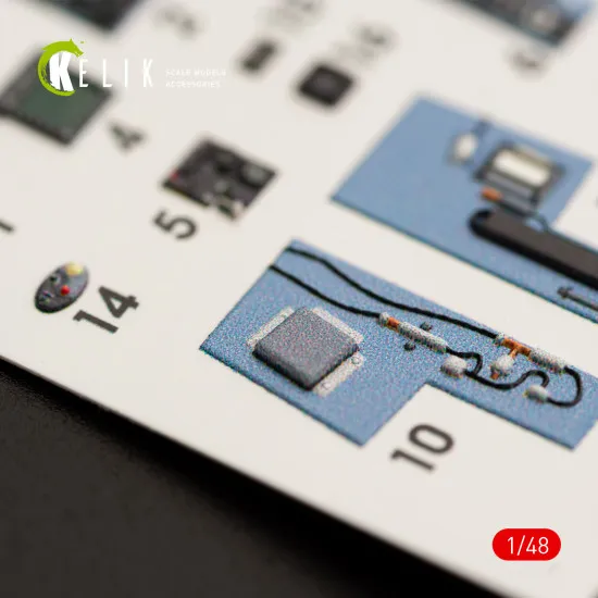 Kelik K48028 - 1/48 FA-18A Hornet interior 3D decals for Kinetic scale model