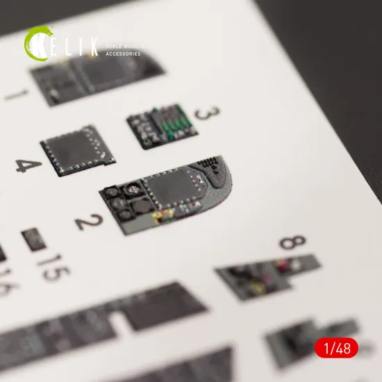 Kelik K48033 - 1/48 F/A-18B Hornet interior 3D decals for Kinetic model kit