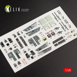 Kelik K48033 - 1/48 F/A-18B Hornet interior 3D decals for Kinetic model kit