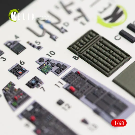 Kelik K48035 - 1/48 F-16CN Fighting Falcon interior 3D decals for Tamiya kit Kelik K48035 - 1/48 F-16CN Fighting Falcon interior 3D decals for Tamiya kit