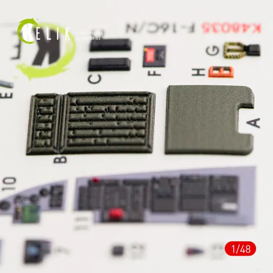 Kelik K48035 - 1/48 F-16CN Fighting Falcon interior 3D decals for Tamiya kit Kelik K48035 - 1/48 F-16CN Fighting Falcon interior 3D decals for Tamiya kit
