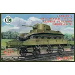 UMT 693 - 1/72 Tank BT-7 on a biaxial 20-ton railway platform (short-6.6 m)