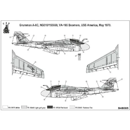 Us Stock Cat4 D48005 - 1/48 A-6c Intruder Trim, Scale Model Kit, Accessories For Aircraft