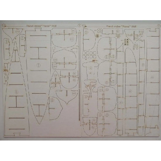 Orel 343/2 Laser Cutting for Pascal protected cruiser, France 1895, 1/200