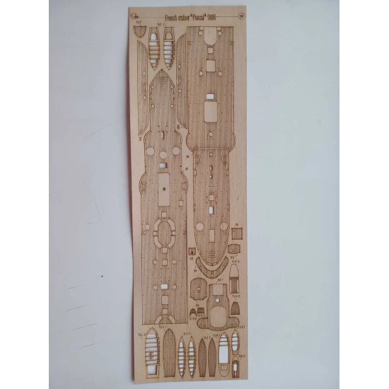 Orel 343/3 Wooden veneer decks Pascal protected cruiser, France 1895, 1/200