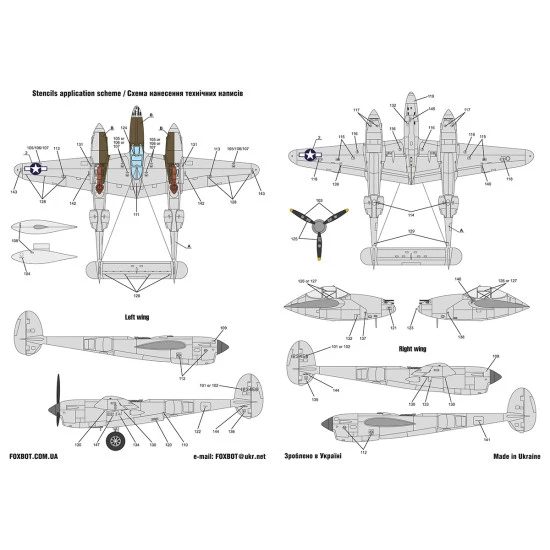 Foxbot 48-081 - 1/48 Decals Lockheed P-38 Lightning Pin-Up Nose Art, Part I