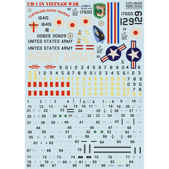 Print Scale 48-230 - 1/48 - UH-1 Huey in Vietnam War Part 2