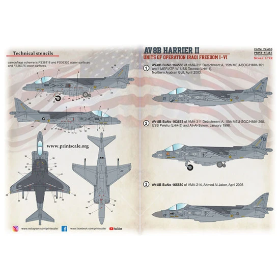 Print Scale 72-463 1/72 AV-8B Harrier. Units operation Iraqoi Freedom I-VI Print Scale 72-463 1/72 AV-8B Harrier. Units operation Iraqoi Freedom I-VI