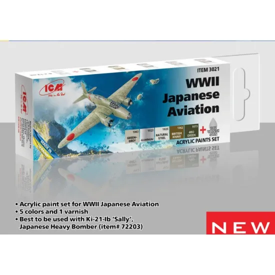 ICM 3021 - Acrylic Paint Set for WWII Japanese Aviation for ICM 72203