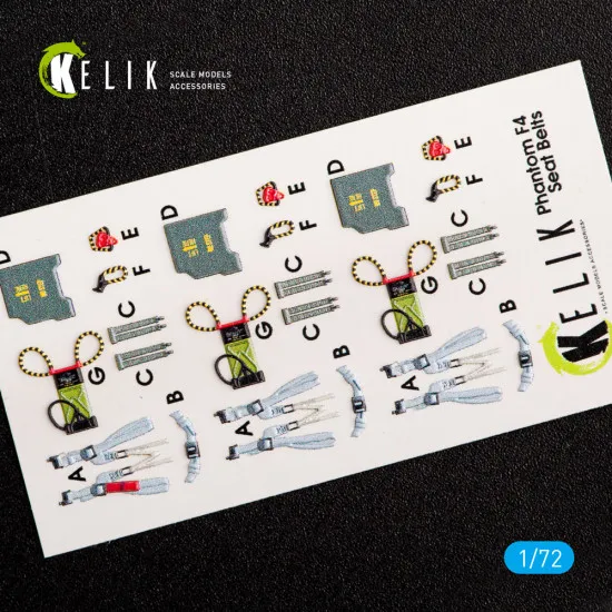 Kelik K72014 - 1/72 F-4D Phantom II interior 3D decals for FineMolds kit