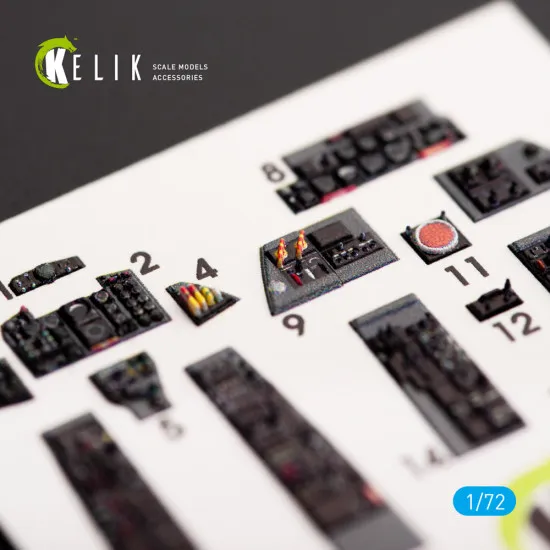 Kelik K72014 - 1/72 F-4D Phantom II interior 3D decals for FineMolds kit
