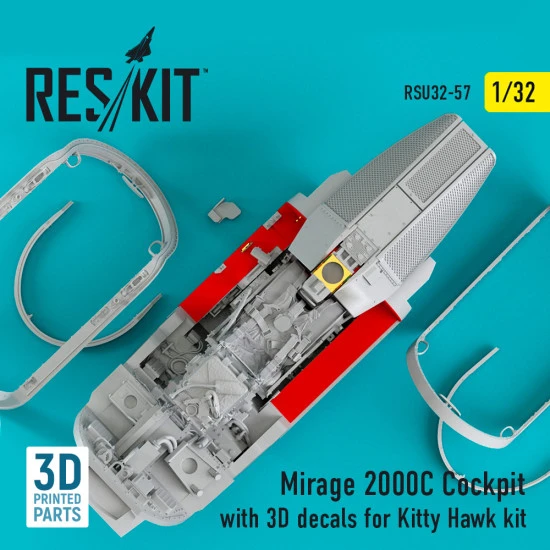Reskit RSU32-0057 - 1/32 Mirage 2000C Cockpit with 3D decals for Kitty Hawk kit