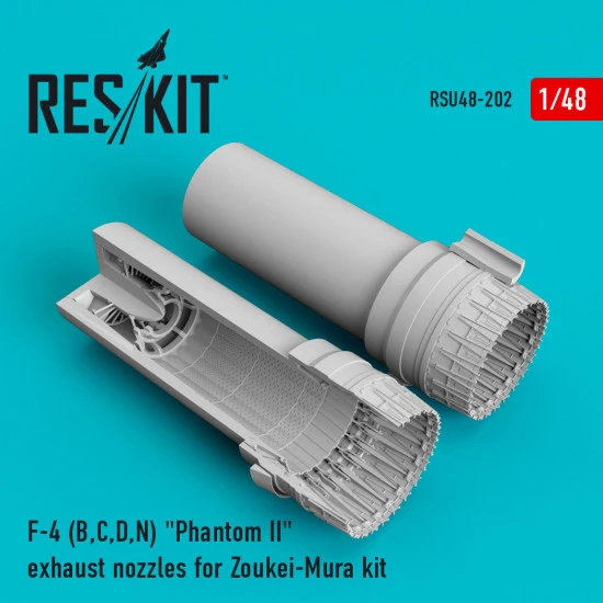 Reskit RSU48-0202 1/48 F-4 (B,C,D,N) Phantom II exhaust nozzles for Zoukei-Mura