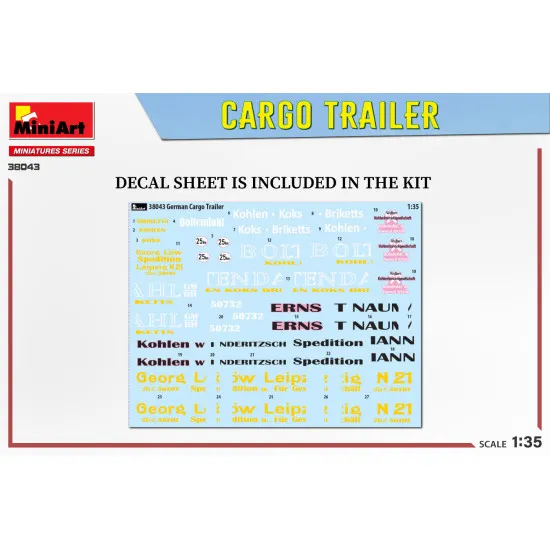 Miniart 38043 1/35 German Cargo Trailer Plastic Model Kit