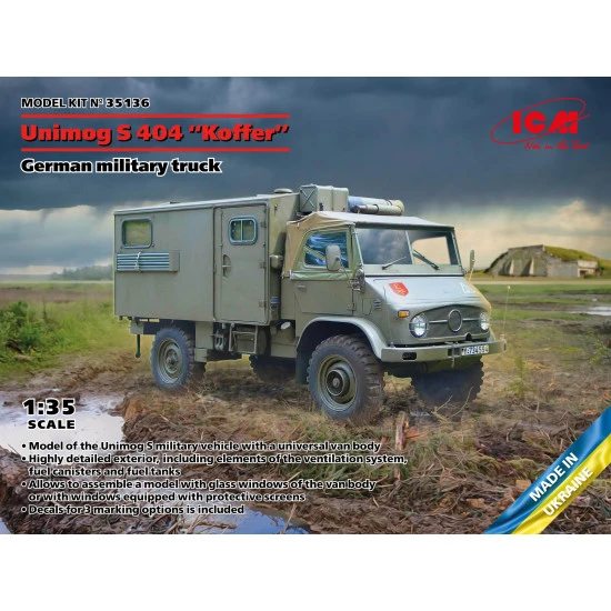 ICM 35136 - 1/35 - Unimog 404 S Koffer German military truck