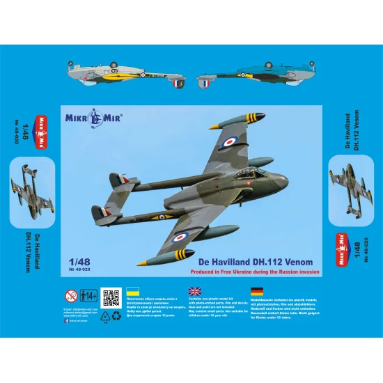Mikro Mir 48-020 - 1/48 - De Havilland DH.112 Venom. Plastic model kit