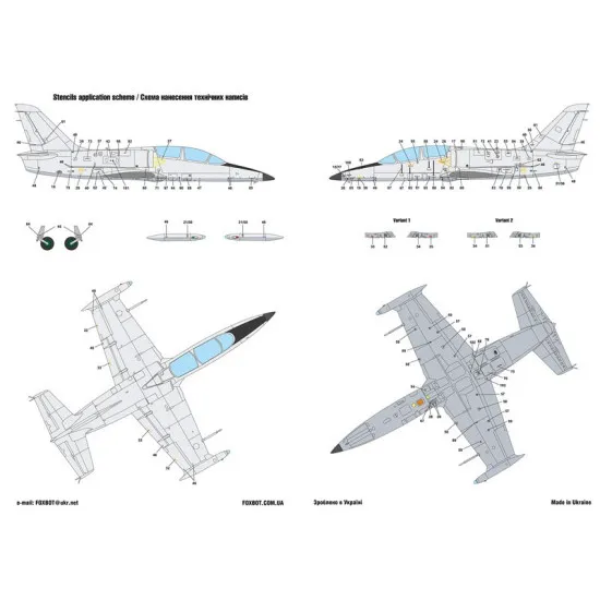 Foxbot 48-052 - 1/48 - Decals for Ukrainian Digital Albatrosses L-39C/M1