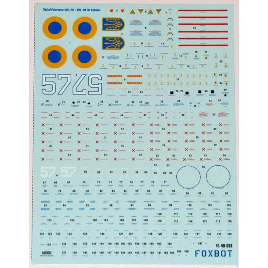 Foxbot 48-086 1/48 Decals 1/48 Digital falcons MiG-29 9-13 Ukrainian airforce