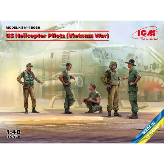 ICM 48089 1/48 US Helicopter Pilots (Vietnam War) 5 figures Scale model kit