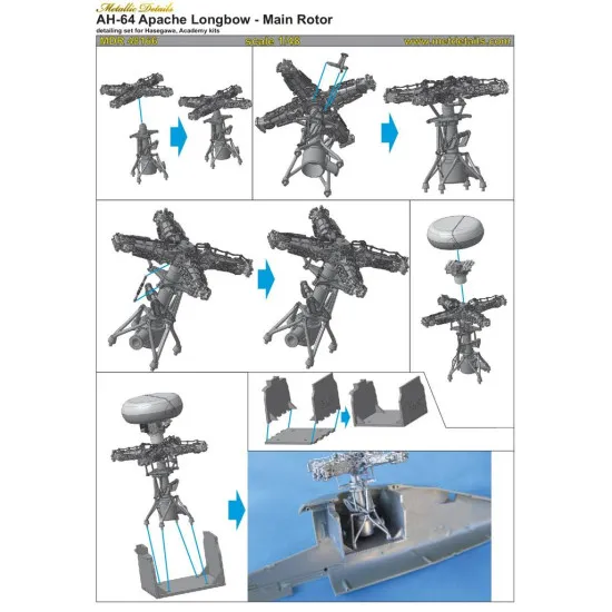 Metallic Details MDR48166 1/48 AH-64 Apache. Longbow Main rotor, Resin parts