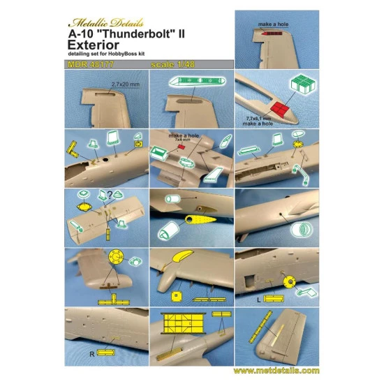 Metallic Details MDR48177 - 1/48 - A-10 Thunderbolt II. Exterior Upgrade set
