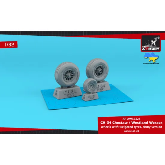 Armory 1/32 CH-34 Choctaw (Army version) / Westland Wessex wheels w/ weighted tyres