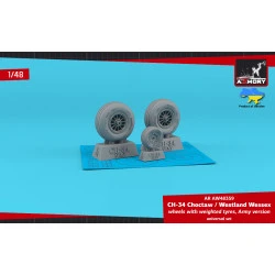 Armory AW48359 1/48 CH-34 Choctaw (Army version) / Westland Wessex wheels w/ weighted tyres