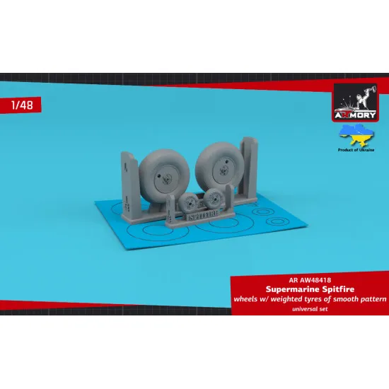 Armory AW48418 1/48 Supermarine Spitfire wheels weighted tyres of smooth pattern