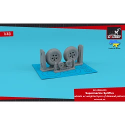 Armory AW48420 1/48 Supermarine Spitfire wheels weighted tyres diamond pattern