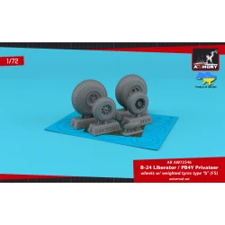 Armory AW72346 1/72 B-24 Liberator / PB4Y Privateer wheels w/ weighted tyres type 