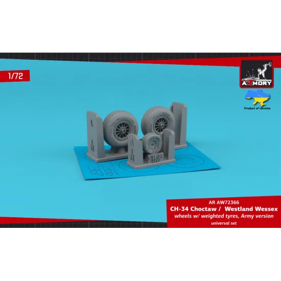 Armory 1/72 CH-34 Choctaw (Army version) / Westland Wessex wheels w/ weighted tyres