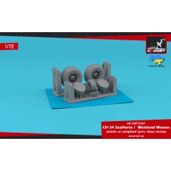 Armory AW72367 1/72 CH-34 SeaHorse (Navy version) / Westland Wessex wheels w/ weighted tyres