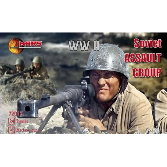 Mars Figures 72012 - 1/72 - Soviet Assault group WWII 24 figures 4 machine gun