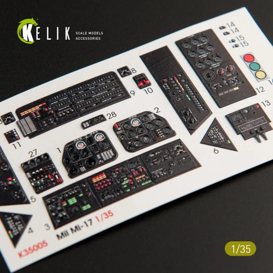Kelik K35005 - 1/35 Mi-17 NATO (Black version) interior 3D decals for Trumpeter