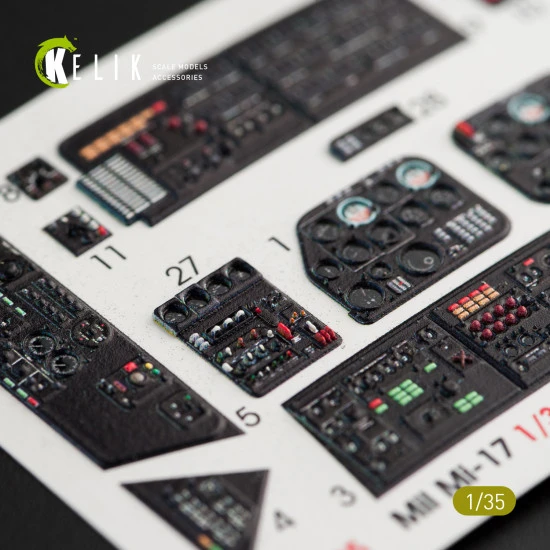 Kelik K35005 - 1/35 Mi-17 NATO (Black version) interior 3D decals for Trumpeter