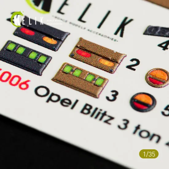 Kelik K35006 - 1/35 - Opel Blitz 3ton 4x2 interior 3D decals for Tamiya kit