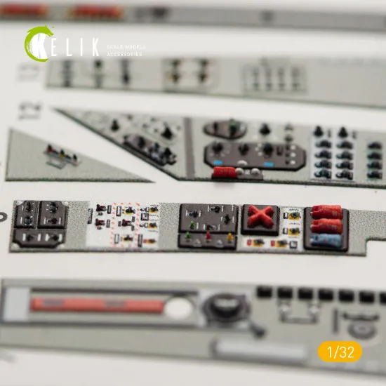 Kelik K32006 1/32 MiG-29A (9-12) Fulcrum interior 3D decals for Trumpeter kit