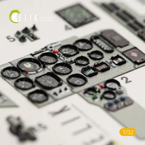 Kelik K32006 1/32 MiG-29A (9-12) Fulcrum interior 3D decals for Trumpeter kit