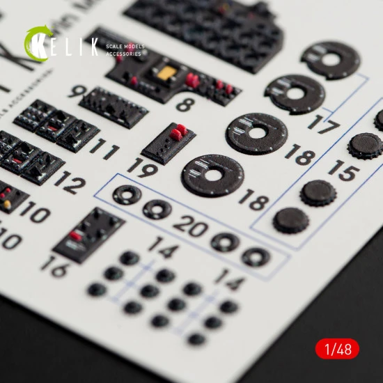 Kelik K48046 - 1/48 - F-82 E/H Twin Mustang interior 3D decals for Modelsvit