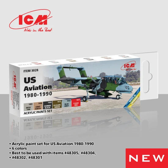 ICM 3028 - Acrylic paint set for US Aviation 1980-1990 for ICM 48305