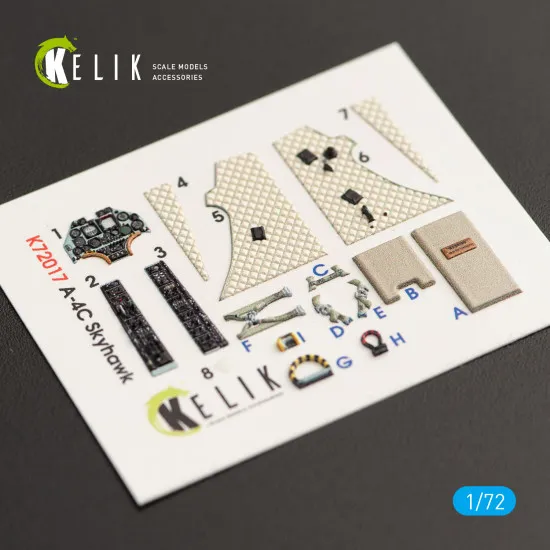 Kelik K72017 - 1/72 A-4C Skyhawk interior 3D decals for Fujimi/Hobby 2000 kit