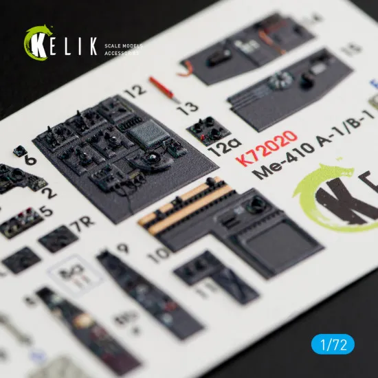 Kelik K72020 1/72 Me-410 A-1/B-1 interior 3D decals for Fine Molds kit