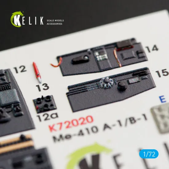 Kelik K72020 1/72 Me-410 A-1/B-1 interior 3D decals for Fine Molds kit