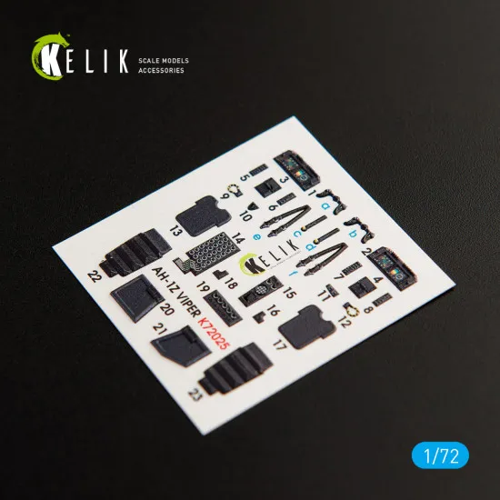 Kelik K72025 1/72 AH-1Z Viper interior 3D decals for Dream Model kit