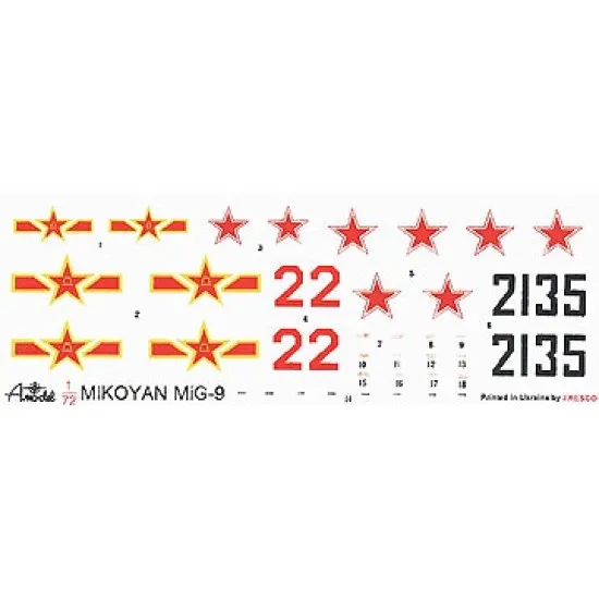 MiG-9L Soviet experimental fighter (Mikoyan-Gurevich Design Bureau) 1/72 Amodel 7243