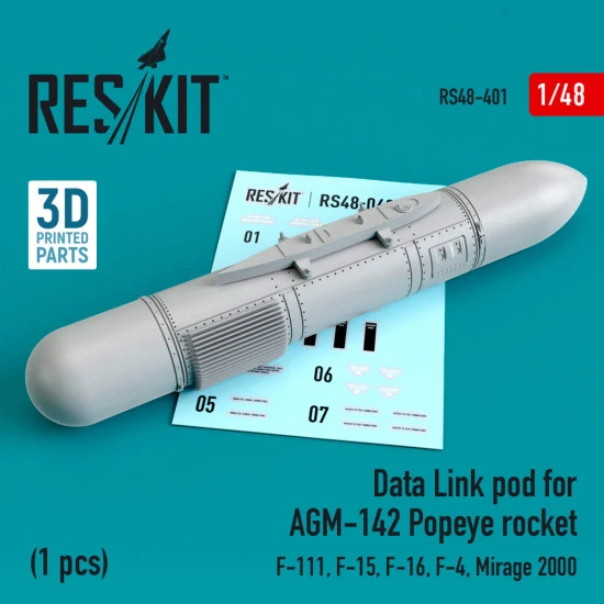 Reskit RS48-0401 - 1/48 - Data Link pod for AGM-142 Popeye rocket (F-15, F-16, F-4, Mirage 2000, F-111)
