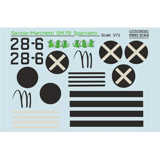 Print Scale PSM72011 1/72 Savoia-Marchetti SM.79 Military aircraft
