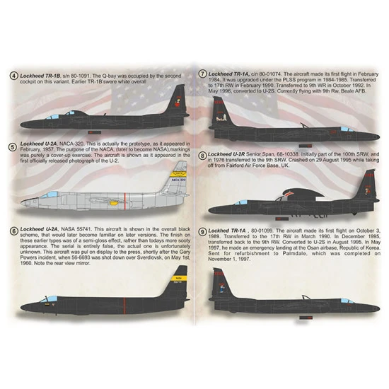 Print Scale 72-475 1/72 Lockheed U-2/TR-1 Decal for aircraft