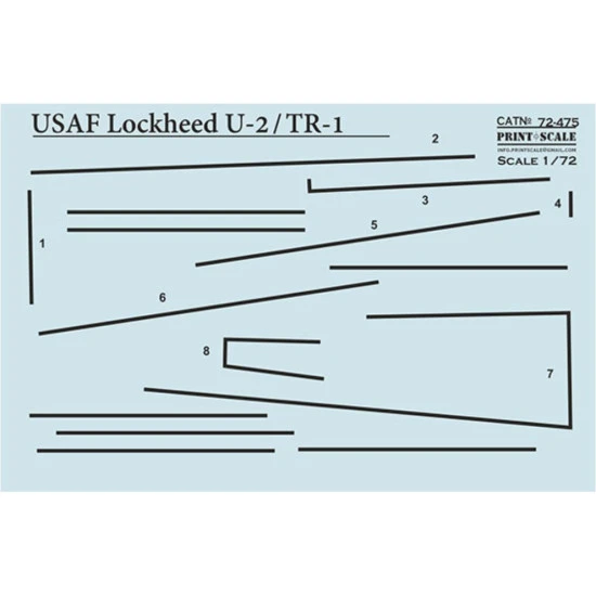 Print Scale 72-475 1/72 Lockheed U-2/TR-1 Decal for aircraft