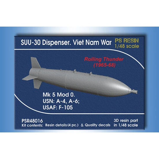 Print Scale PSR48016 1/48 SUU-30 Dispenser. Viet Nam War Rolling Thunder 1965-68